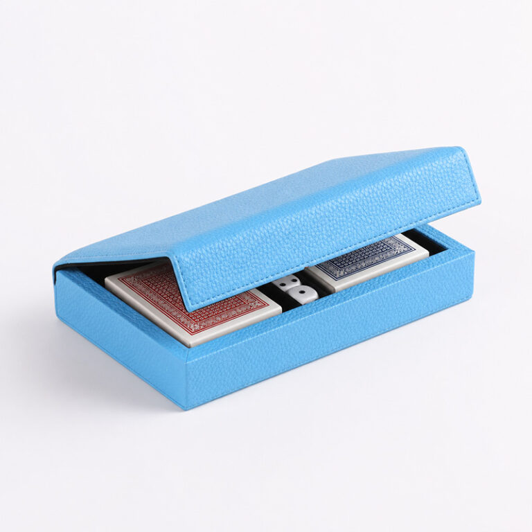 Sky Blue Genuine Leather Cardbox Set